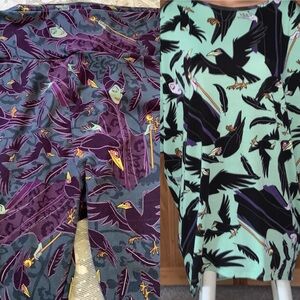 LuLaRoe, Disney villain Maleficent Irma tunic &leggings green black purple Large